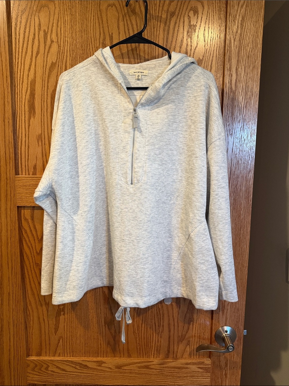Max Studio Light Heather Gray Half-Zip Sweatshirt 2XL
